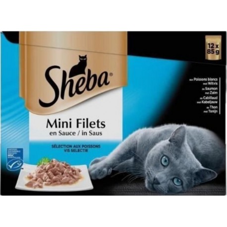 Sheba Mini Filets Sachet Fraicheur En Sauce Aux Poissons Pour Chat
