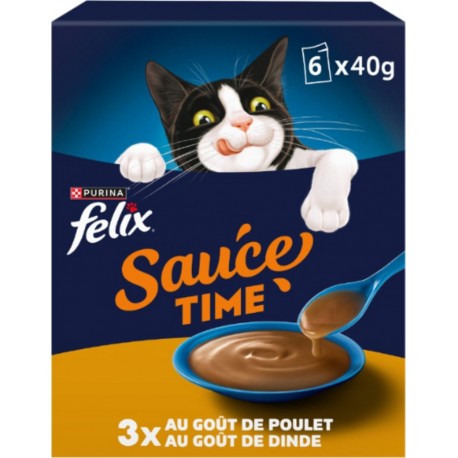 FELIX Pâtée pour Chat Adulte en Sauce Poulet Dinde