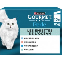PURINA Pâtées pour Chat Adulte Poissons Les Emiettés de l'Océan Gourmet Perle