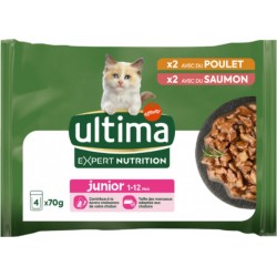 ULTIMA Pâtée Pour Chat Junior En Sauce Poulet Saumon Expert Nutrition