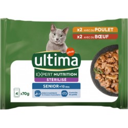 ULTIMA Pâtée Pour Chat Adulte Stérilisé Poulet Boeuf