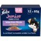FELIX Pâtée pour Chat Junior Tendres Effilés en Gelée Poulet Saumon Boeuf Truite