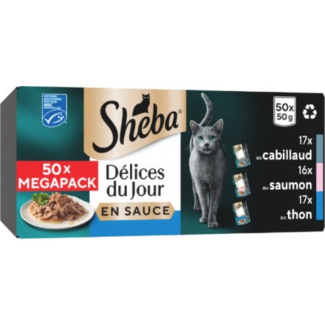 SHEBA Pâtée pour Chat Adulte en Sauce Délice du Jour Poisson
