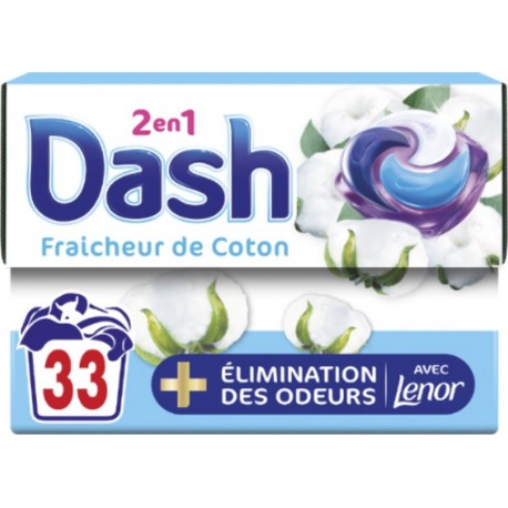 DASH Lessive Capsules 2en1 Fraîcheur de Coton