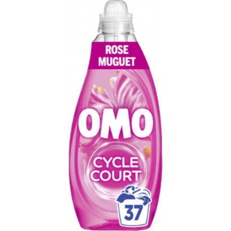OMO Lessive Liquide Cycle Court Mélodie Florale Muguet Rose