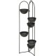 ATMOSPHERA Porte-plante Reso 6 Places En Acier 38x42x124cm Noir Atmosphera