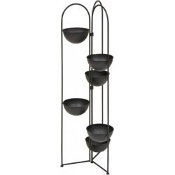 ATMOSPHERA Porte-plante Reso 6 Places En Acier 38x42x124cm Noir Atmosphera