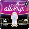 ALWAYS Serviettes Hygiéniques avec Ailettes Flux Modéré Taille 4 Platinium Secure Night