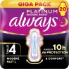 ALWAYS Serviettes Hygiéniques Platinum Secure Night Avec Ailettes Flux Modéré Nuit Taille 4