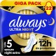 ALWAYS Serviettes Hygiéniques Avec Ailettes Secure Night Extra Taille 5 Ultra Night