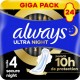 ALWAYS Serviettes Hygiéniques Ultra Night Avec Ailettes Secure Night Taille 4