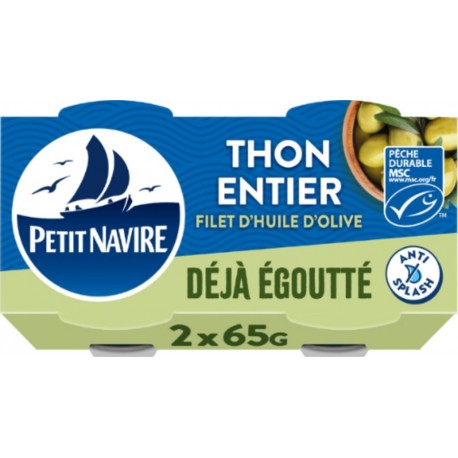 PETIT NAVIRE Thon Entier avec un filet d'huile d'olive