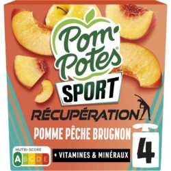 POM'POTES Compote Sport Récupération Pomme Pêche Brugnon