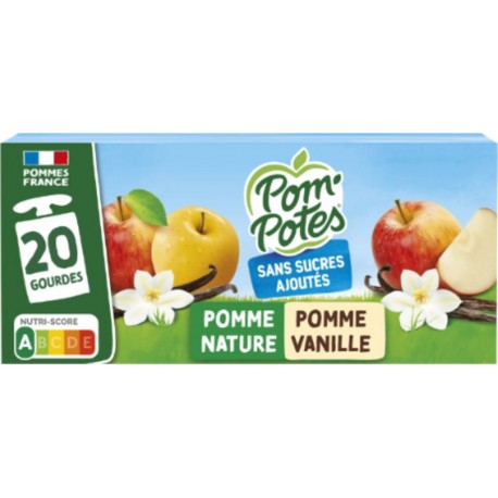 POM'POTES Compote Pomme et Vanille Sans Sucre Ajoutés