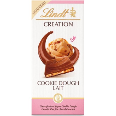 LINDT Tablette de Chocolat Au Lait Creation Cookie Dough Lait 150g