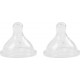 TEX Tétine bébé silicone col large lot de 2 tétines