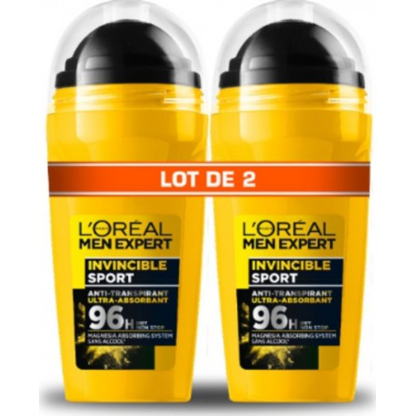 MEN EXPERT Déodorant bille homme Anti-transpirant Sport Invincible 2x50ml