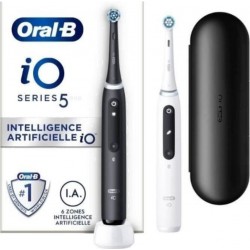 Oral-B ORAL B Io 5 Lot De 2, Brosses A Dents Électriques Noire Et Blanche, 2 Brossettes