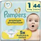 Pampers Couches bébé Taille 1 (2-5Kg) Premium Protection x44