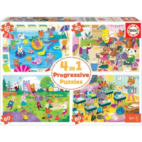 EDUCA BORRAS PUZZLES 4 EN 1 PROGRESSIF À L'ÉCOLE
