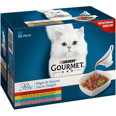 Gourmet Régal de Sauces aux viandes et poissons pour chat 12x85g