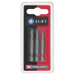 Facom Jeu de 3 embouts vissage PZ3 pour vis Pozidriv haute performance série 6 Facom ED603T.J3