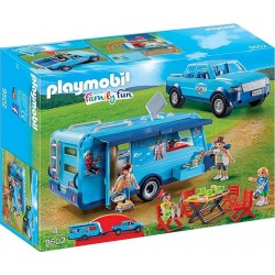 PLAYMOBIL 9502 Family Fun - Famille avec Voiture et Caravane