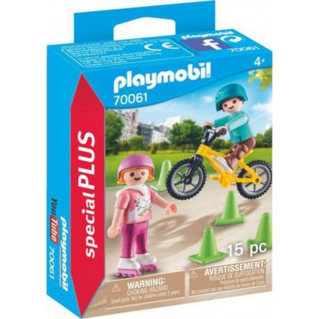 PLAYMOBIL ENFANTS VELO ET ROLLERS