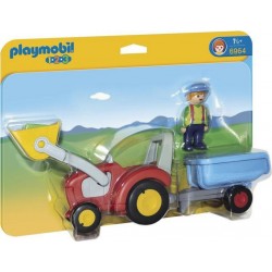 PLAYMOBIL 6964 1.2.3 - Fermier Avec Tracteur Et Remorque