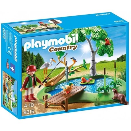 PLAYMOBIL 6816 Country - Ilot Avec Pêcheur Et animaux