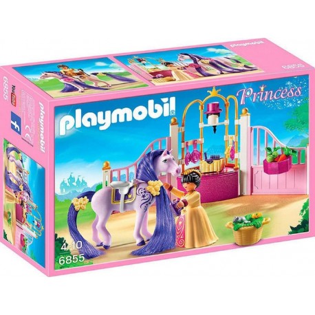 PLAYMOBIL 6855 Princess - Écurie Avec Cheval A Coiffer Et Princesse