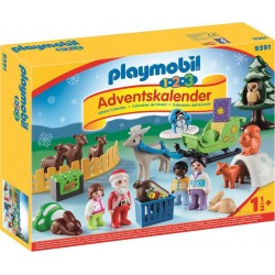 PLAYMOBIL 9391 1.2.3 - Calendrier de l'Avent Père Noël et Animaux