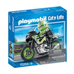 PLAYMOBIL 70204 City Life - Pilote et Moto