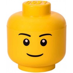 LEGO Storage Brick Boîte de Rangement Tête Garçon Souriant (Large)