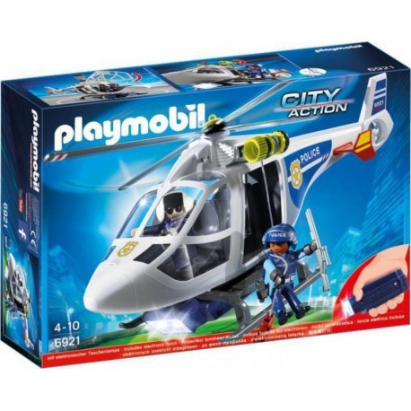 PLAYMOBIL 6921 City Action - Hélicoptère De Police Avec Projecteur