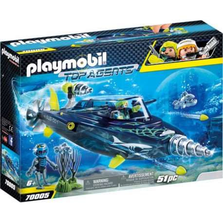 PLAYMOBIL 70005 Top Agents - Sous-Marin D'Attaque S.H.A.R.K Team