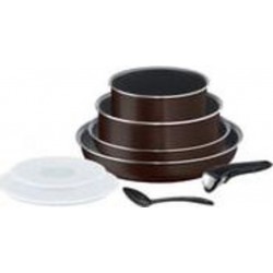 Tefal Batterie de cuisine 8 pièces INGENIO ESSENTIAL Black Coffee pailleté