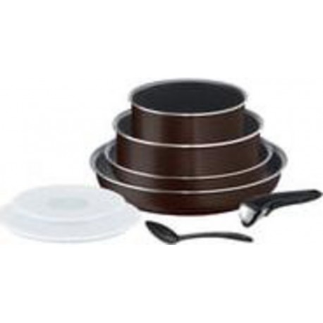 Tefal Batterie de cuisine 8 pièces INGENIO ESSENTIAL Black Coffee pailleté