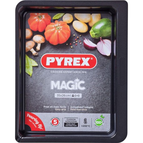 Pyrex Plaque de cuisson rect métal 35x26cm Magic