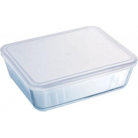 Pyrex plat rectangulaire 4l verre + couvercle plastique - 244p000/5043