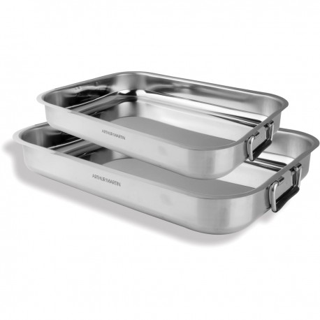 Arthur Martin Set de 2 plats à four Inox 30-35cm