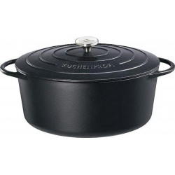 Kuchenprofi cocotte ovale en fonte émaillée 31cm noir - 0402001031