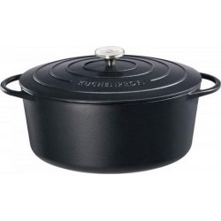 Kuchenprofi cocotte ovale en fonte émaillée 33cm noire - 0402001033