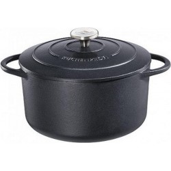 Kuchenprofi cocotte ronde en fonte émaillée 24cm noire - 0401001024