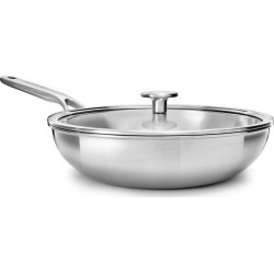 Greenpan Poêle Wok Multi plis inox 28cm avec couvercle 3.5L