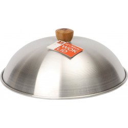 ‎School of Wok Dexam Couvercle - Poignée amovible Couvercle anti-projection pour wok 30cm