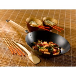 Dexam Casserole - Sauteuse Wok avec font plat 30cm tole d acier