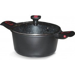 Baumalu Cocotte - Marmite Faitout avec couvercle verre granit pro 24