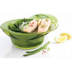 Mastrad Casserole - Sauteuse Cuiseur vapeur silicone vert