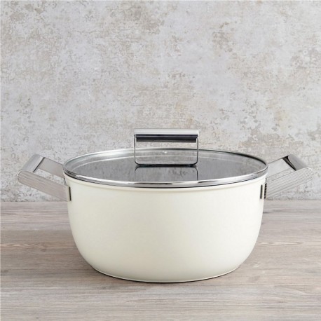 Smeg Cocotte - Marmite Faitout diam 26cm tout feux creme mat